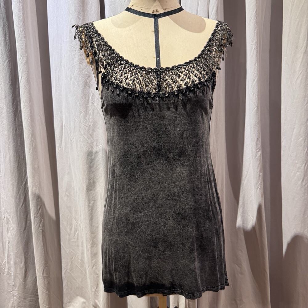 Ann Ferriday VTG One Off Distressed Teardrop Lace Tunic S